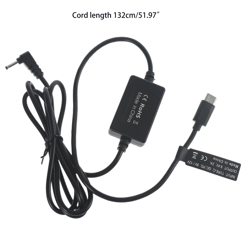 132cm USB C 9V 12V PD za 8.4 V 3.0x1.1 mm Napajalni Kabel za Kolo LED Luči, Kamere, Baterija in več