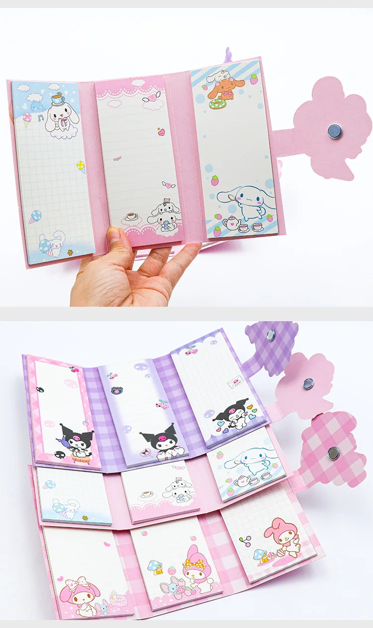 16pcs Sanrio Anime Hello Kitty Srčkan Risanka Cinnamonroll Študent Memo Zvezek Ustvarjalne Opomba Papir Urad Sporočilo Nalepka