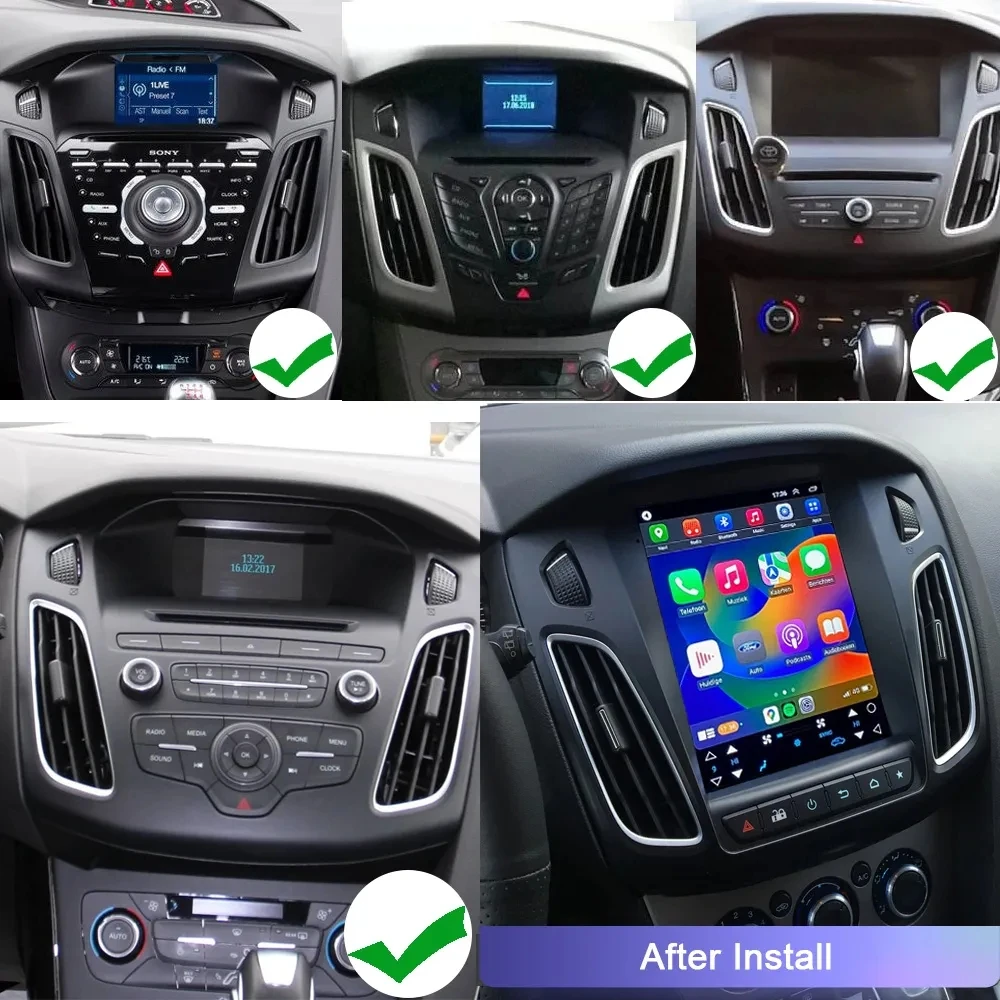 2Din Android 13 Avtomobilski Stereo Radio Multimedijski Predvajalnik Videa Za Ford Focus 3 Mk 3 2011 -2017 2018 2019 GPS Navigacija Carplay 2 din