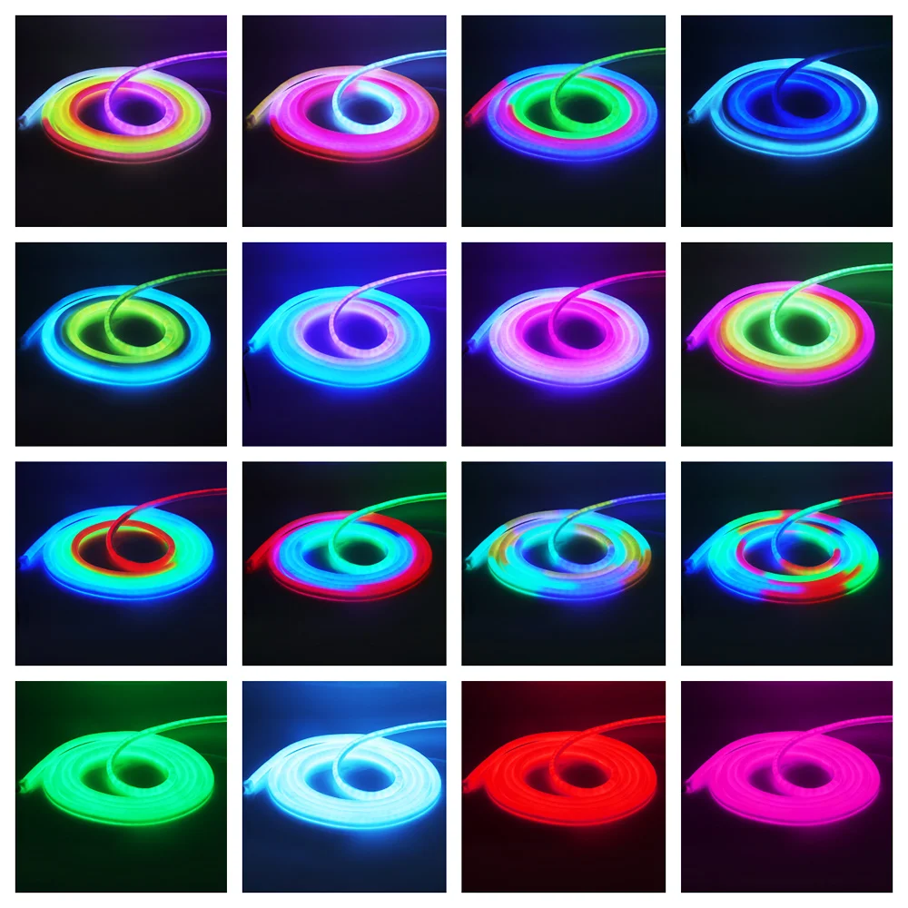 360 Krog LED RGB Mavrica Vrv, Neon, Luči Trakovi WS2812B Silikonsko Cev Lučka vodo neprepustnimi Wifi Smart Remote Control 24V Power Kit