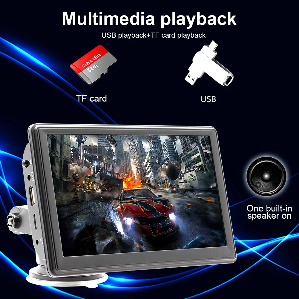7 Palčni MP5 Predvajalnik, Zaslon na Dotik, Brezžično Carplay Android Auto Prenosni Avto Stereo Bluetooth, združljiva Mirrorlink Obračalni Video