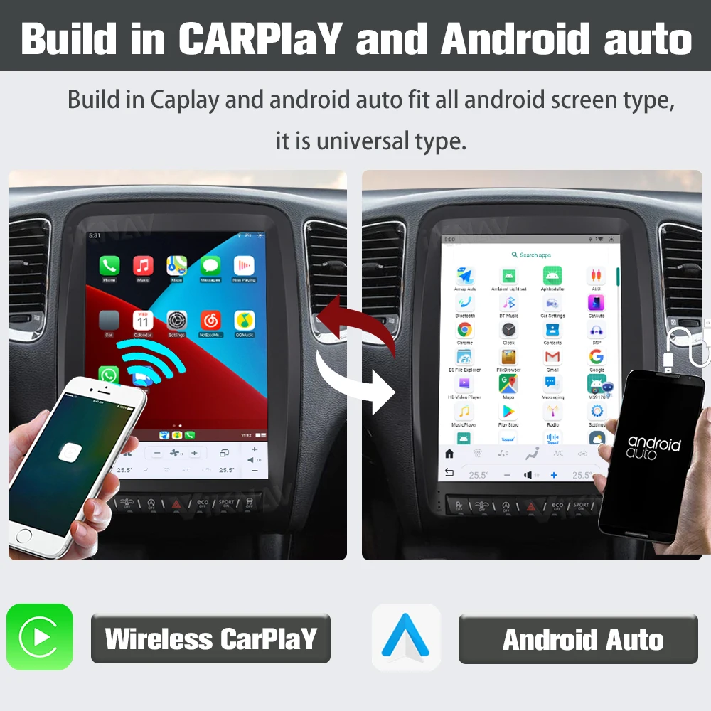 Android 11 avtoradia Za Dodge Durango 2014-2016 Stereo Multimedijski Predvajalnik, GPS Navigacija 4G Carplay Vodja Enote