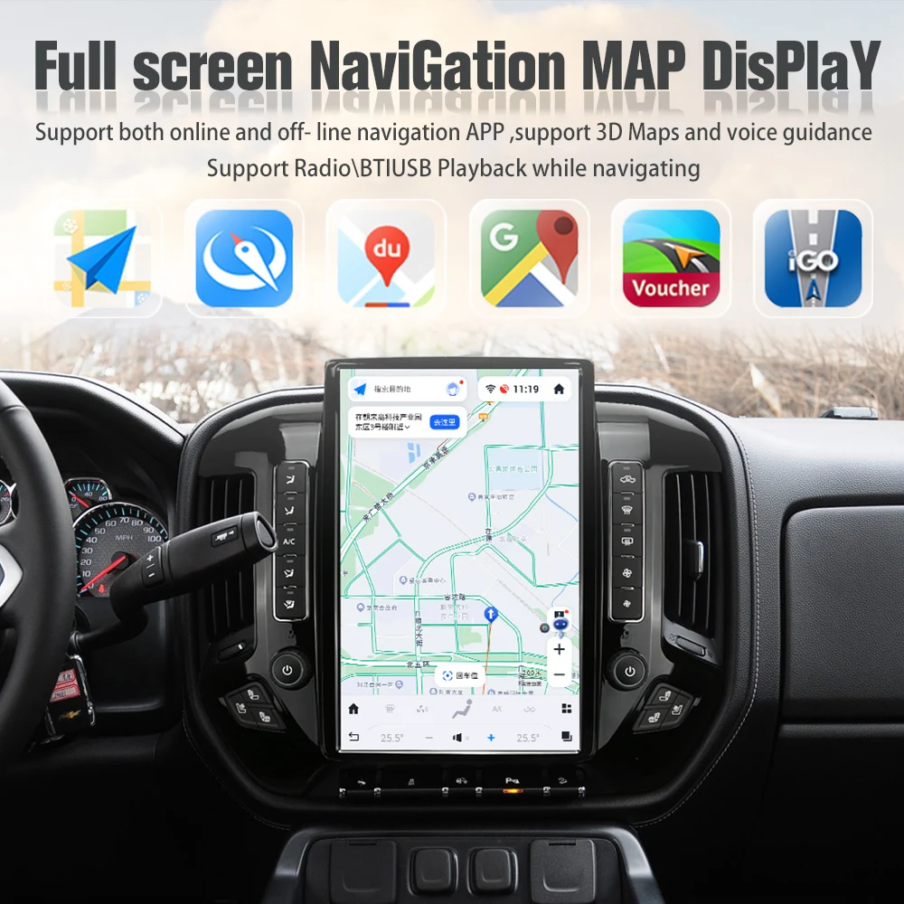 Android 11 Vodja Enote avtoradia Za Chevrolet Silverado 2013-2019 LCD Multimedijski Zaslon na Dotik, Video Predvajalnik, Carplay GPS Navigacija