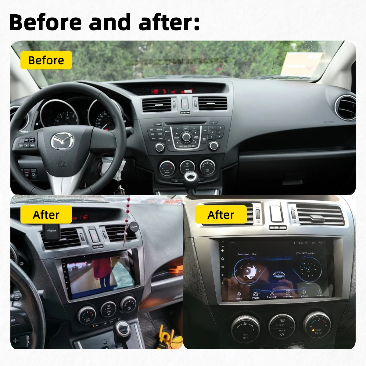 Avto Radio za Mazda 5 2010-2015 2 Din Zaslon Android Avtomobilski Stereo sistem GPS Navigacija WIFI Večpredstavnostna 4G Video Predvajalnik Autoradio Carplay