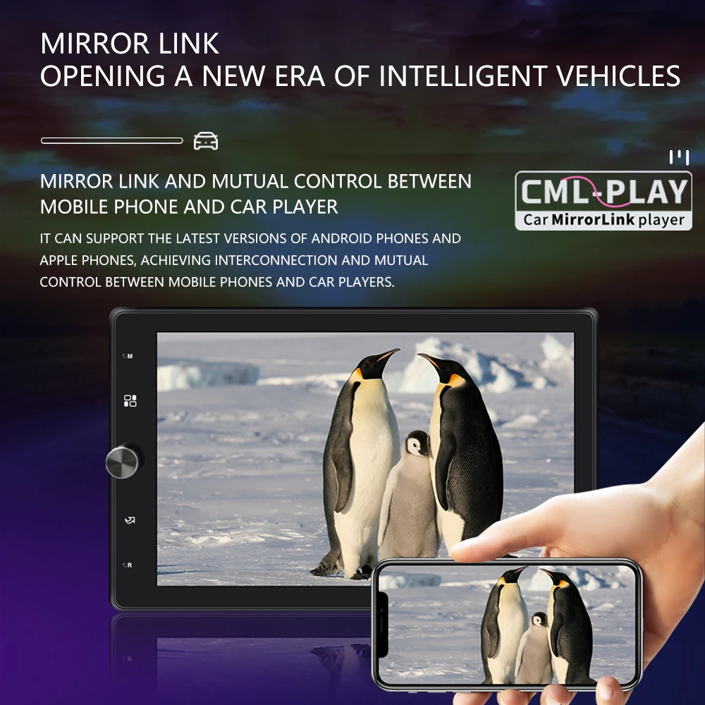 Avtomobilski Stereo sistem 360° Zaslonu Prilagoditev Android Auto Žično Carplay Multimedijski Predvajalnik, FM/AM/RDS 1 Din 10.4