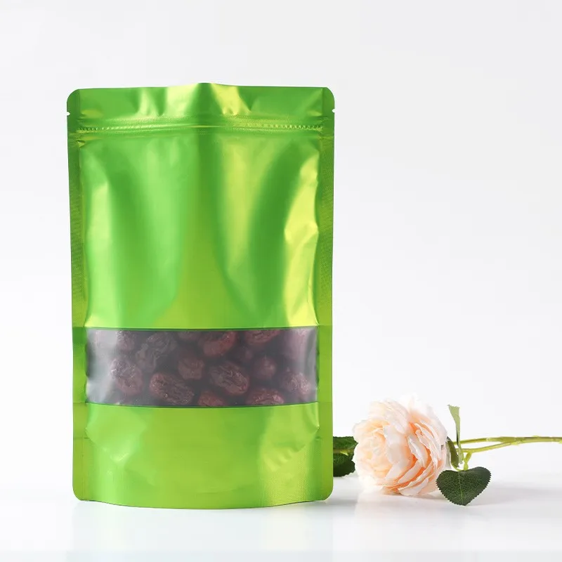 Barvita zadrgo vrečke aluminizirane okno pečat stand-up vrečke candy torbe self-tesnjenje vrečke hrane aluminijasto folijo Pakiranje Torbe