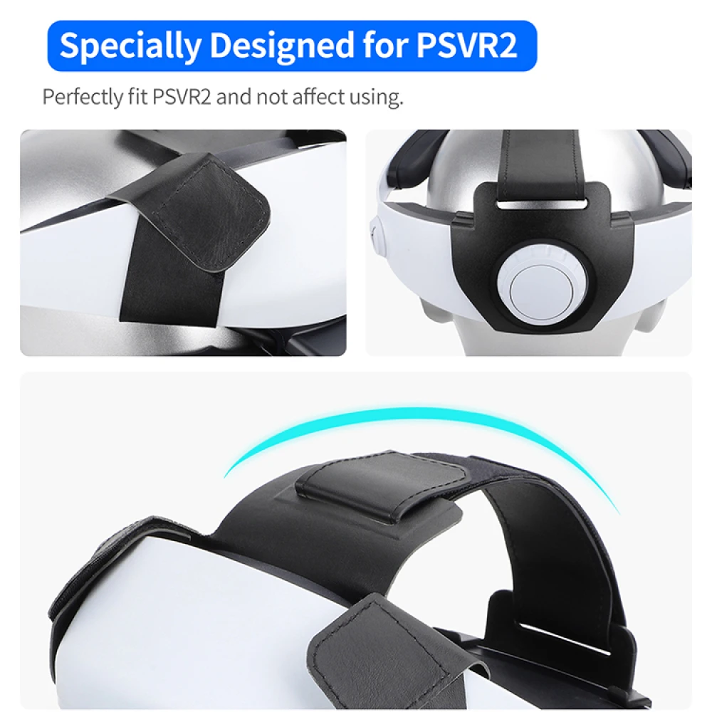 Dekompresijski Pas Glavo PU Usnje Material VR Deli za PS VR2 Pribor Black Tlaka Glavo
