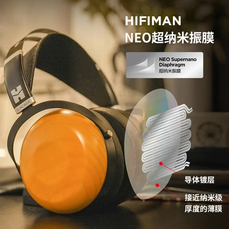 Hifiman SUNDARA-C Ravno Prepone Ravno Plošča Hi-fi Zaprta Headworn Ploščati Slušalke