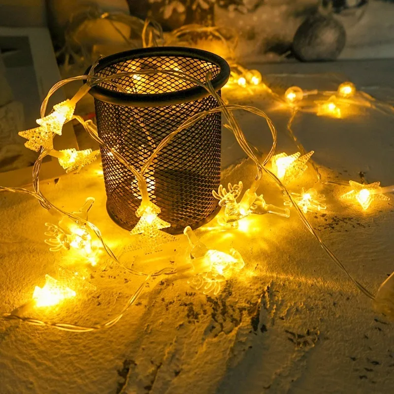 LED Niz Luči Star Božično Drevo PVC Niz Svetilka Zunanja Notranja Poroko Dvorišču Visi Dekorativne Luči Niz Xmas Darila