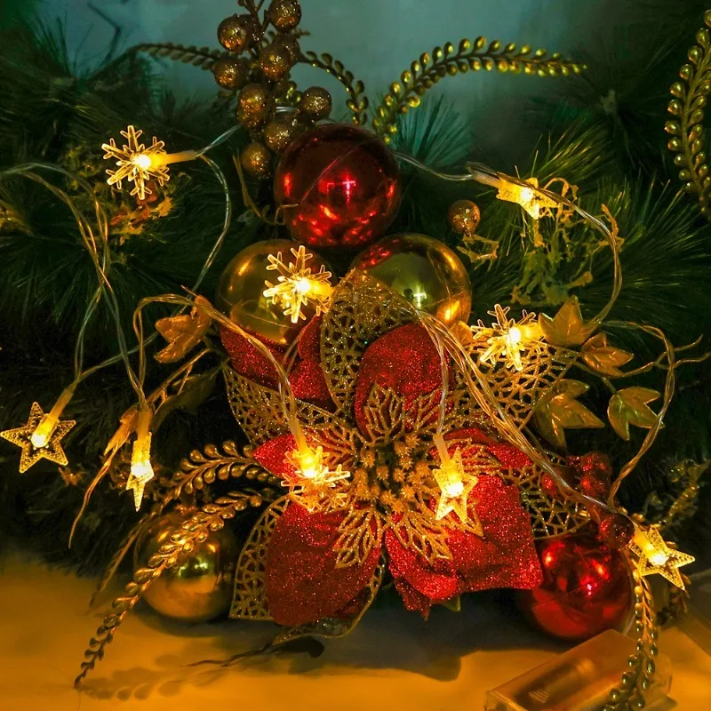 LED Niz Luči Star Božično Drevo PVC Niz Svetilka Zunanja Notranja Poroko Dvorišču Visi Dekorativne Luči Niz Xmas Darila