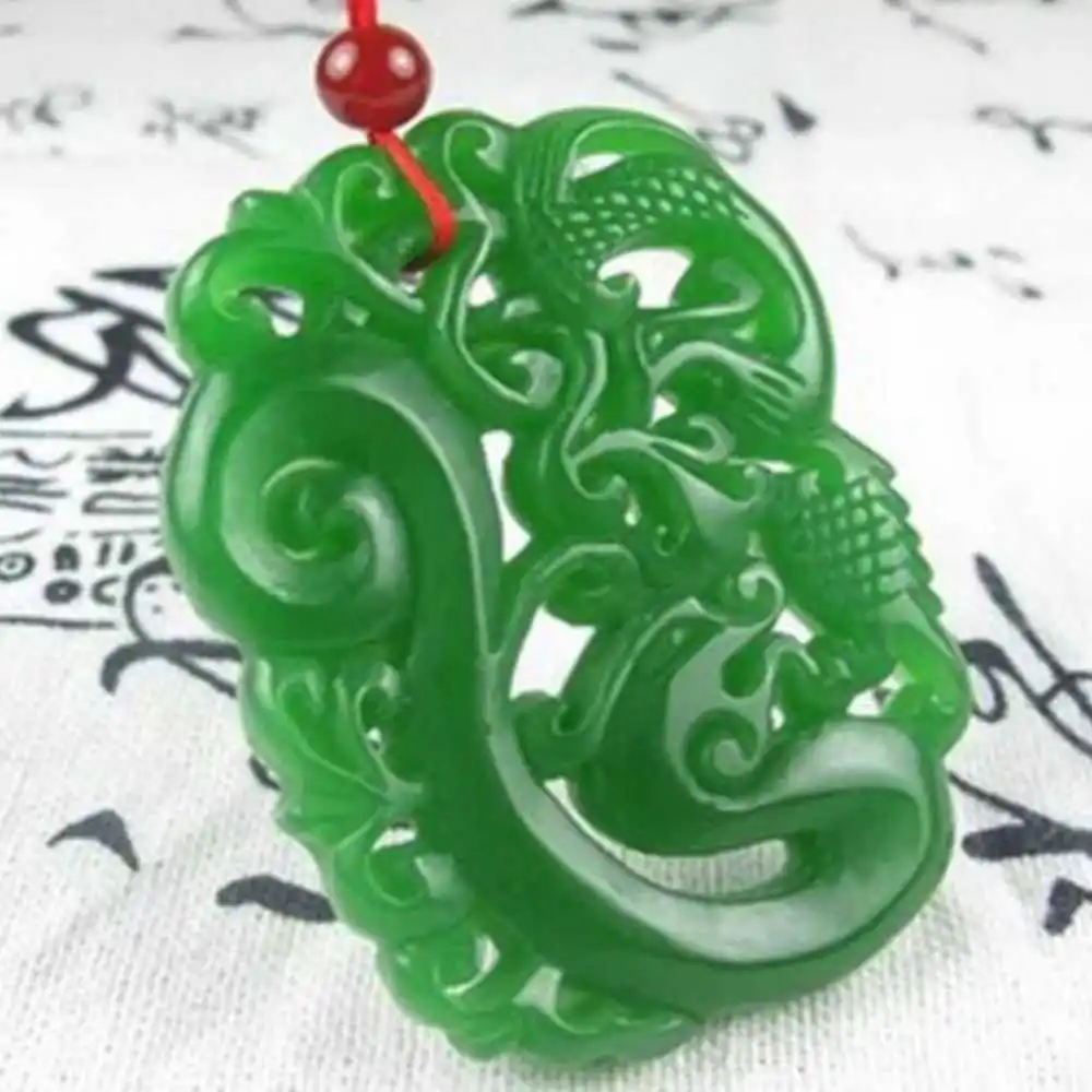 Naravni Jadeit Green Jade Vklesan Phoenix Srečen Vrv Obesek Blagoslov Temne Snovi Duševno Duhovnost širjenje Hlačnice Energetsko Verigo