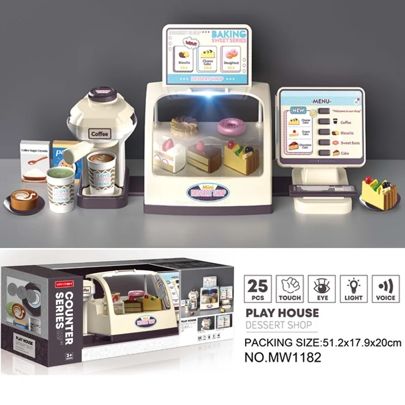 Otroci Igrajo Hiša Igrača Mini Hrane Simulacije Supermarket Lahko Scan Multi Funkcija Za Zvok, Svetlobo Blagajno Otroci Igrače Božič Darilo