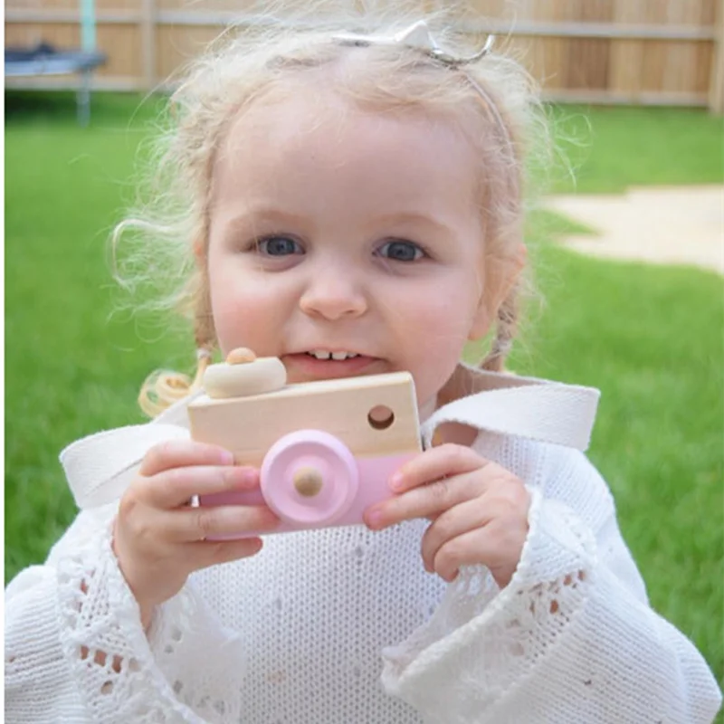 Otroške Igrače Mini Visi Lesena Fotoaparata Fotograranje Igrače Montessori Lesene DIY Igrače za Fante, Dekleta Darilo za Rojstni dan