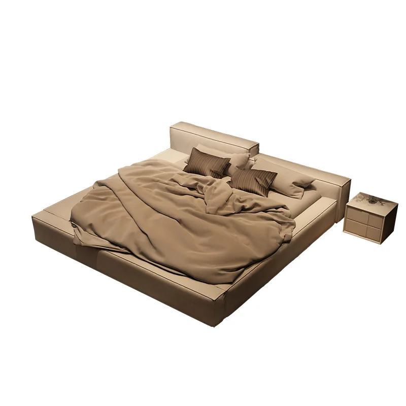 Otroško Pohištvo italijanskega zelo preprosta Umetnost postelja Moderna Svetlobno razkošje zakonsko posteljo tla posteljo Tehnologije krpo Japonski postelja