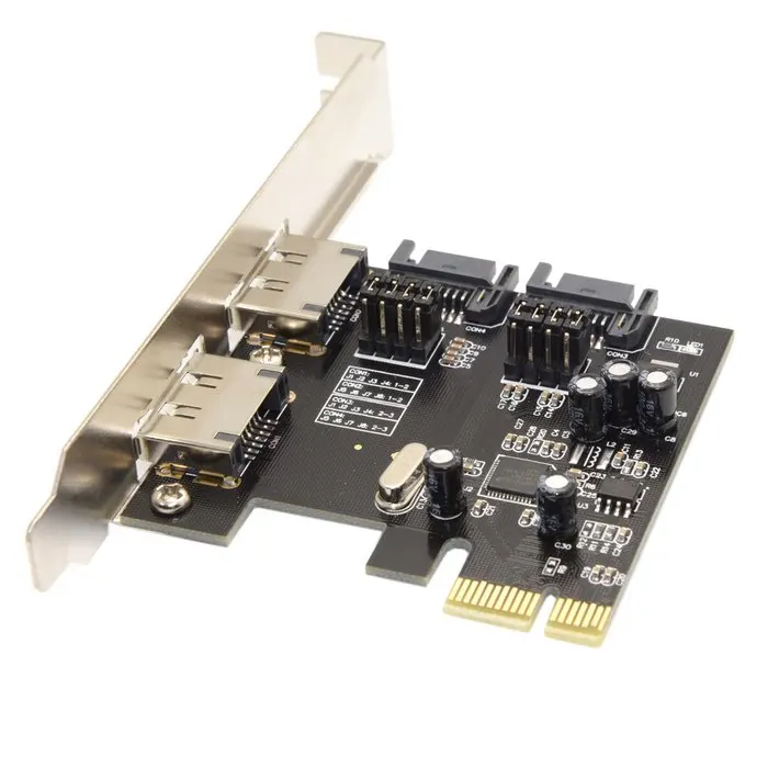 PCI-E Do 4 Vrata SATA 3.0 IN ESATA PCIE SATA3 6Gbps Širitev Kartico PCI-E Adapter