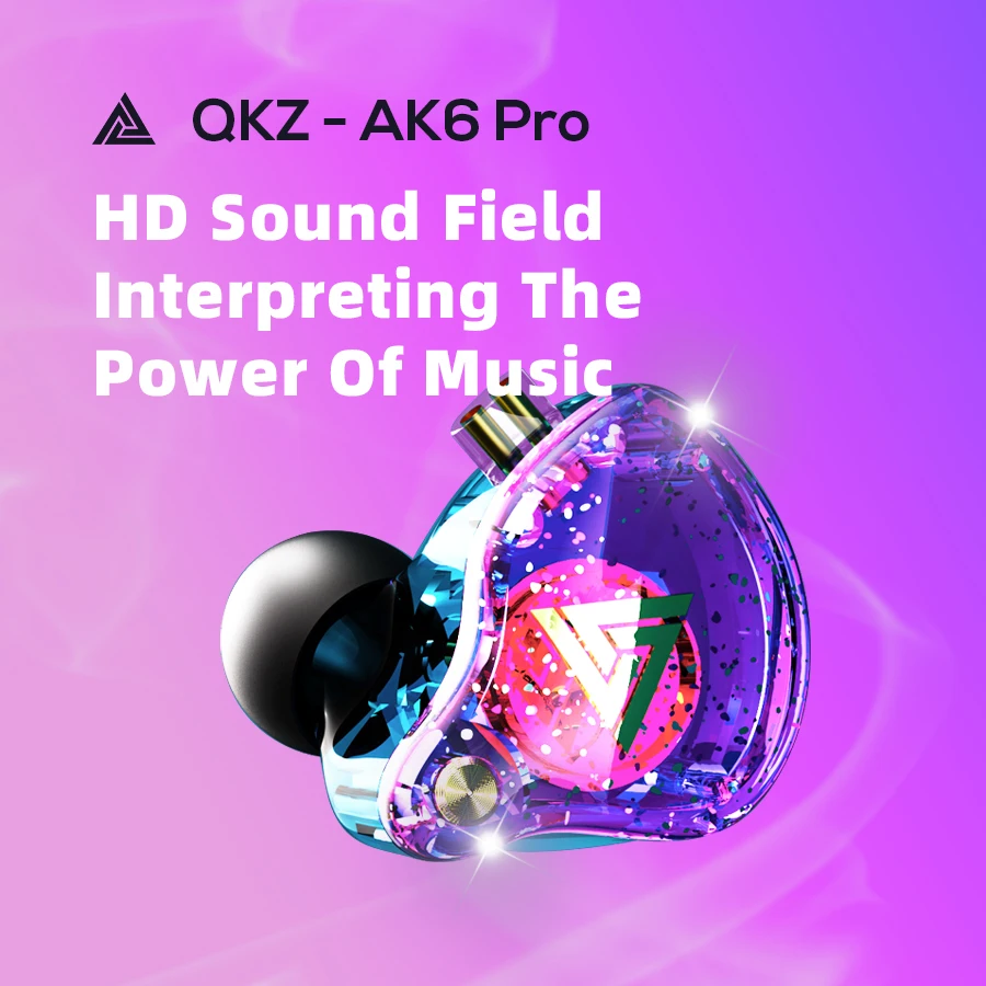 QKZ AK6 Pro Slušalke Z Mikrofonom 1DD Dinamično Čepkov HIFI Bass Glasbe IEM Slušalke Športne šumov Slušalke 2Pin Monitorji
