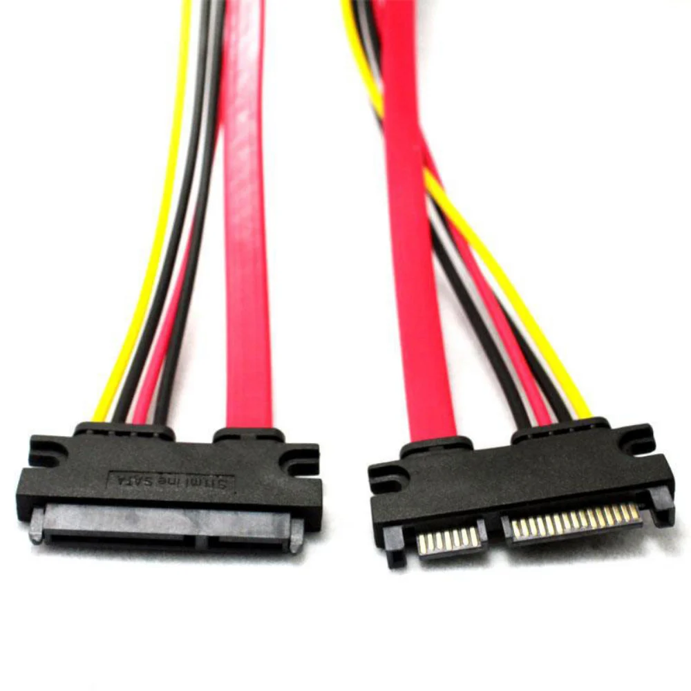 Rdeča 0,3 M 0,5 M 7+15 SATA 22Pin Kabel Podaljšek, Moški-Ženska 22 Pin Serial ATA Podatkov Napajalni Kabel za 2.5 3.5 Palčni HDD SSD