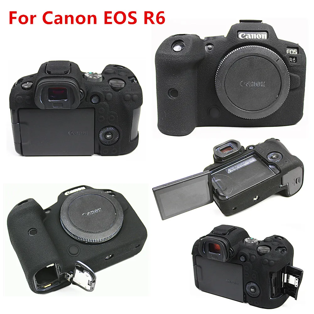 Silikonski Kože Primeru Zajema DSLR Fotoaparat Torba Za Canon EOS R10 R6 M50 90D 60D 800D 1300D 6D2 5D 6D Mark II 5DII 5D2 T7i T6 T8i