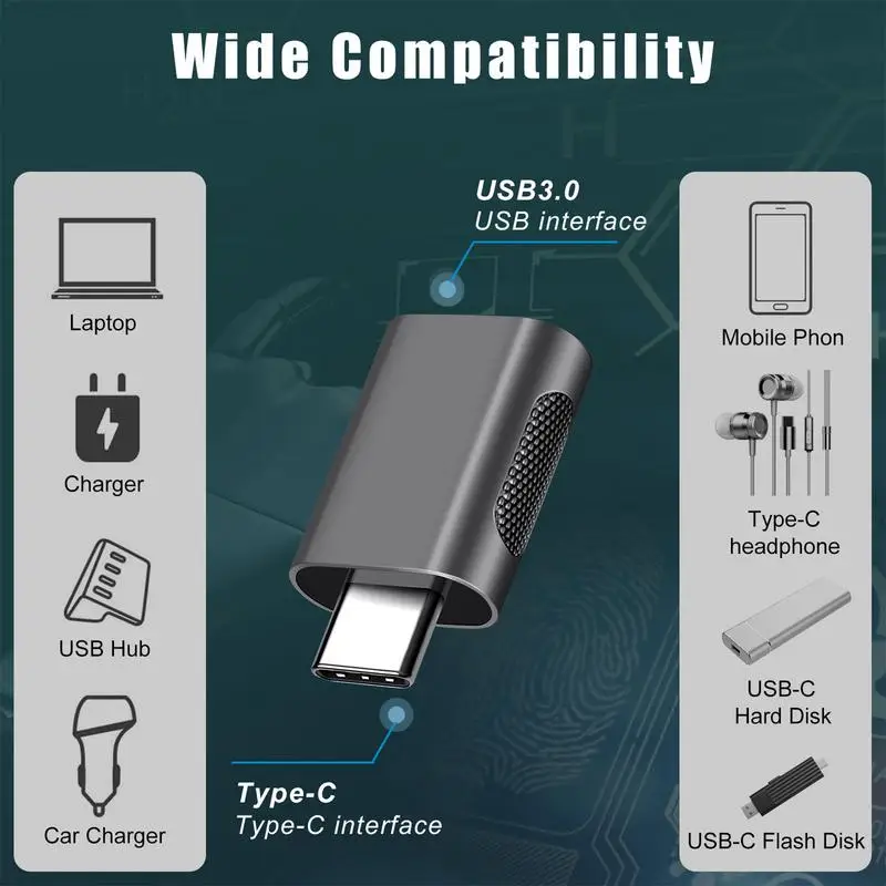 USB C Adapter USB 3.0 Tip C Moški Na USB Ženski Adapter Aluminij Zlitine Lupini USB Adapter 10Gbps Tip C Do USB C Adapter