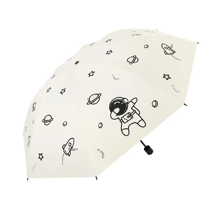Ustvarjalne Astronavt Anime Dežnik Črno Prevleko, Sonce, Dež, UV odporen na veter. Dežnik Kitajski Srčkan Dežnik UPF 50+ Paraguas Plegable
