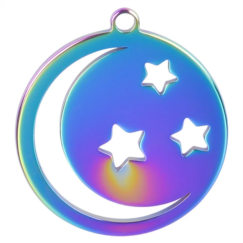 WZNB 5Pcs Votlih Luna Star čarobne gumbe za Nakit, Izdelava Krog Obesek Diy Uhan Keychain Ogrlica Obrti Dodatki Potrebščine