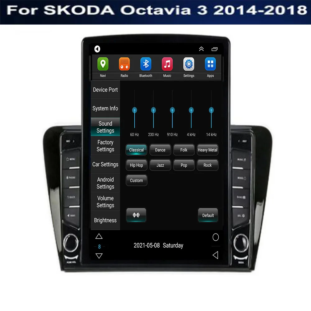 Za Tesla Slog 2 Din Android 12 Avto Radio SKODA Octavia 3 2014-35 Multimedijski Predvajalnik Videa, GPS Stereo Carplay DSP RDS digitalni Fotoaparat