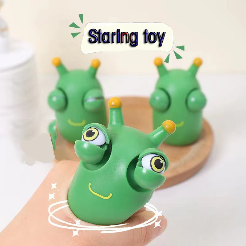 Zabavno Zelena Big Eyed Caterpillar Poka Stisnite Igrača Odraslih Oprostitev Stres sindrom Razdražljivega otroška Igrača Fantje Dekleta Darilo Lepe Okraske