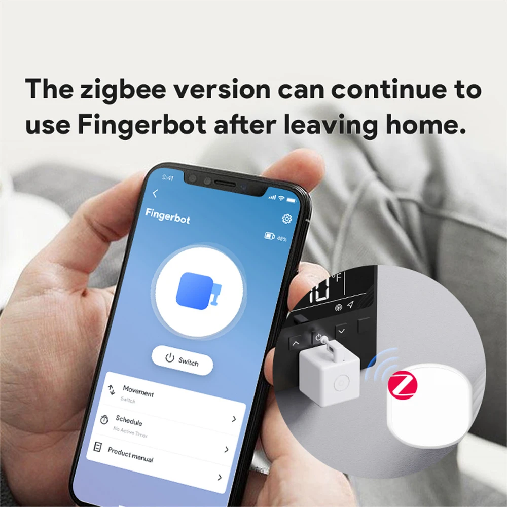Zigbee 3.0 Fingerbot Plus Tuya Smart Življenje Fingerbot Stikalo Gumb Potiskalo Časovnik Glasovni Nadzor Deluje Z Alexa Google Pomočnik