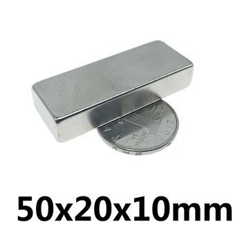 1/2/3PCS 50x20x10mm N35 Super Močnim Neodymium Magneti Blok s trajnim Magnetom 50x20x10 mm NdFeB Močan Magnetni 50*20*10 mm
