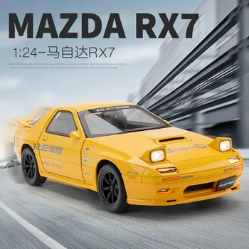 1:24 Mazda RX7-FC Streetcar različica športni avto Diecast Kovinske Zlitine Model avtomobila, Zvoka, Svetlobe, Potegnite Nazaj Zbirka Otroci Igrače Darila