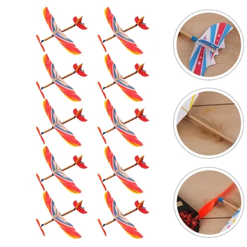10 Kos Letalo Model na Prostem Otrok Igrače, Ročno izdelani Modeli Letal Papir gumico Zrakoplovi Otroci DIY Otroka Avto