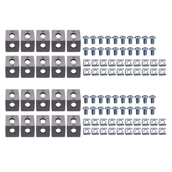 100 kozarcev Kotu Nosilec 2020 Serije Aluminij Profil Priključka Set Za 6 mm, Režo za Aluminij Profil Dodatki