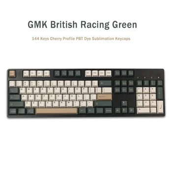 144 Tipke GMK British Racing Green Keycaps Češnja Profil PBT Sublimacija Mehanske Tipkovnice Keycap Za MX Stikalo