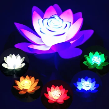 18/28 cm Umetno Plavajočo Lotus Noč Svetlobe LED Varčevanje z Energijo Lotus Lučka Nepremočljiva Vrt, Bazen, Ribnik, Vodnjak Dekoracijo