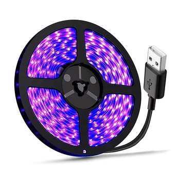 2,5 M USB UV Črni Trak Svetlobe 395nm 150LEDs LED BlackLight za Fluorescenčne Ples Stranka Fazi Dekor