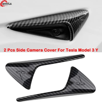 2 Kos Strani Fotoaparata Pokrov Za Tesla Model 3 Y 2017-2023 Vključite Signal Strani Zajema Dodatki Zunanjost Fotoaparata Zaščito Nalepko Pokrov