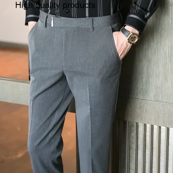 2023 Britanski Stil Poslovnih Formalnih Nositi Obleko Hlače Moški Oblačila Preprosta Slim Fit Priložnostne Urad Hlače Naravnost Pantalones Hombre