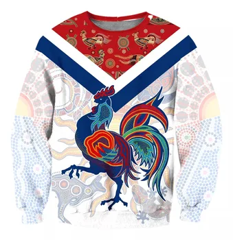 2023 Jesen/Zima Novo Priljubljeno 3D Tiskanje Moške Krog Vratu Hatless Pulover Mehiški Petelin Ulica Modna oblačila za Moške Ulične