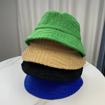 2023 nove ženske/moški brisačo Vedro klobuk priložnostne trak črno belo pokrivalo za zaščito pred soncem
