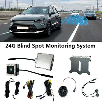 2pcs Avto Slepa Pega, Radar, Sistem za Zaznavanje opozorilna Lučka Vožnje Vzvratno Pomoč Mikrovalovna Senzor Avto Signalna luč 5V