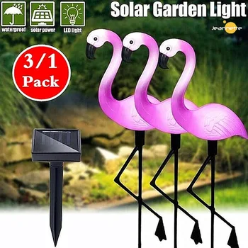 3/1PCS Flamingo Sončni Vrt Svetilka vodoodporna LED Vrt Dekoracijo na Prostem Svetlobo Krajine Tleh Svetilke za Zunanjo Poti Božič