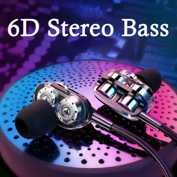 3,5 mm Žične Slušalke Dvojno Moving coil Globok Bas Slušalke za V Uho Visoko Kakovost Zvoka Gaming Slušalke z Mikrofonom za iPhone, Samsung