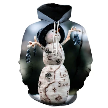 3D Tiskanje Božič Grafični Moški pulover s kapuco Jesen/Zima 2021 Snežaka Moških in Žensk Hoodie Hip Hop Party Fashion Ulica Hoodie