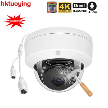 4K 8MP metalno POE IP ONVIF Avdio Snemanje CCTV Kamera 5mp Vandalproof IP66 Prostem Home Security VideoFace Odkrivanje