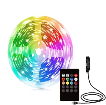 5050 RGB Glasbo Sinhronizirati LED Trakovi Luči 5M 5V USB led trak TV Ozadja Soba Dekoracijo Led Trak Diod Prilagodljiv Trak