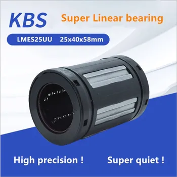 50pcs KBS super Linearni kroglični Ležaj LMES25UU 25x40x58mm Plastičnih linearnih ležajev tulko LMES25 za 25 mm palica gred CNC deli