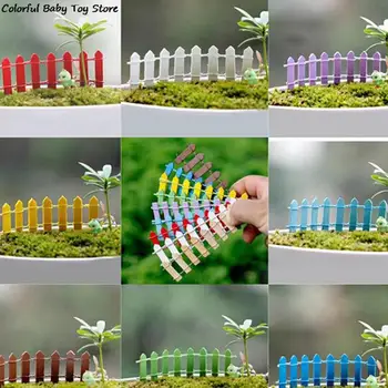 5Pcs Miniaturni gozd Ograje DIY Pravljice Vrt Mikro Lutke Vrata Dekor Ornament, Multi-color 10 cm*3cm