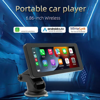 6.86 Palčni Avto MP5 Predvajalnik HD zaslon na Dotik, Brezžično Carplay Android Auto Prenosljiv Avtomobilski Stereo sistem WiFi Obračanje Fotoaparat Vgrajen Zvočnik