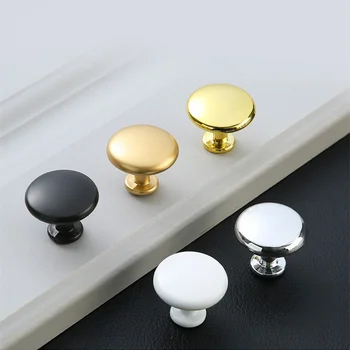 Aluminij zlitine trden krog eno luknjo ročaj zlato gobe, kuhinjo, kabinet predal gumbi in ročaji za pohištvo