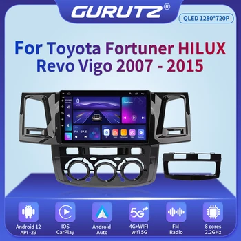Android 12 DVD 2Din avtoradio Za Toyota Fortuner HILUX Revo Vigo 2007-2015 Video Predvajalnik Autoradio Navigacija GPS Carplay WiFi4G